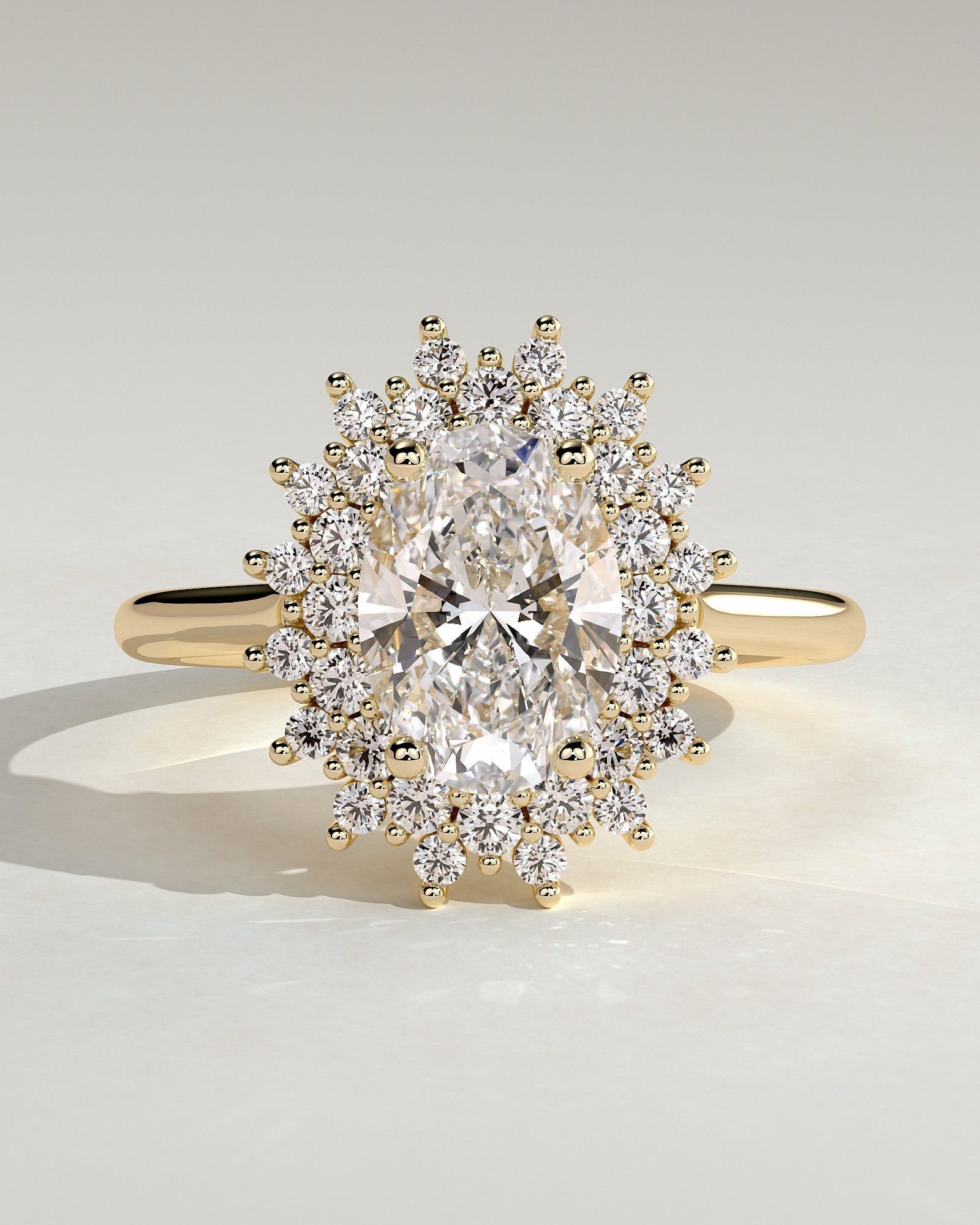 Round Halo, Pave & Split Shank Engagement Ring – 1.93 CT Lab Grown Diamond